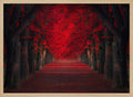 Vibrant Red Tree Pathway