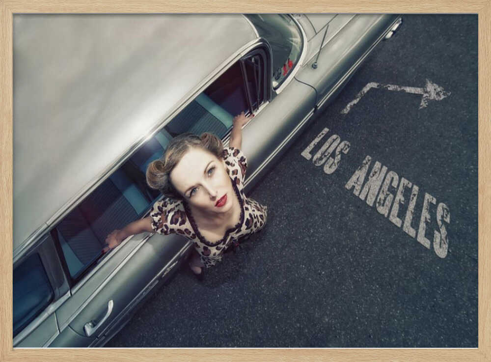 Los Angeles Retro Style Art Print UK — Portrait Elegant Wall Art — Living Room — Wall It All Prints