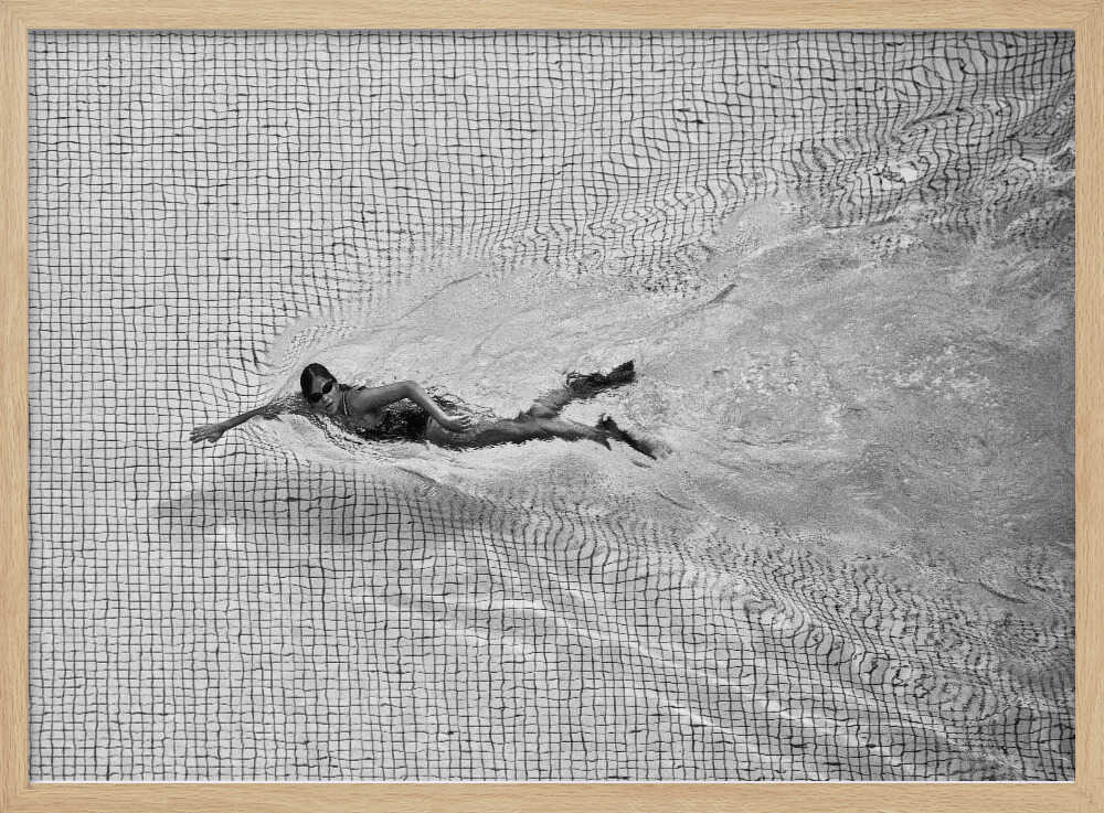 Dynamic Pool Swimmer Art Print UK — Abstract Dark Wall Art — Living Room — Wall It All Prints