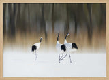 Dancing Winter Cranes Art Print UK — Landscape Calm Wall Art — Living Room — Wall It All Prints