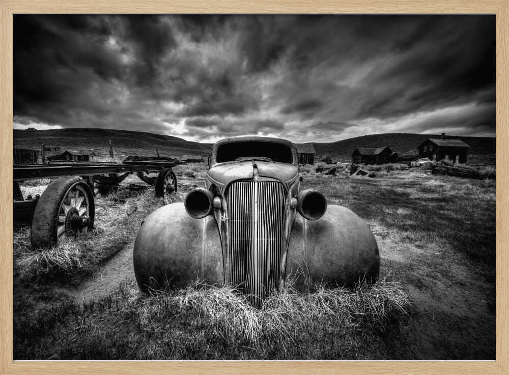 Ghost Town Vintage Car Art Print UK — Dark Moody Dark Wall Art — Living Room — Wall It All Prints