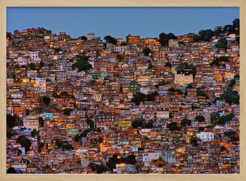 Rio Favela Lights Art Print UK — Landscape Vibrant Wall Art — Living Room — Wall It All Prints