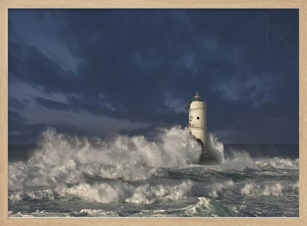 Stormy Sea Lighthouse Art Print UK — Dark Moody Dark Wall Art — Living Room — Wall It All Prints