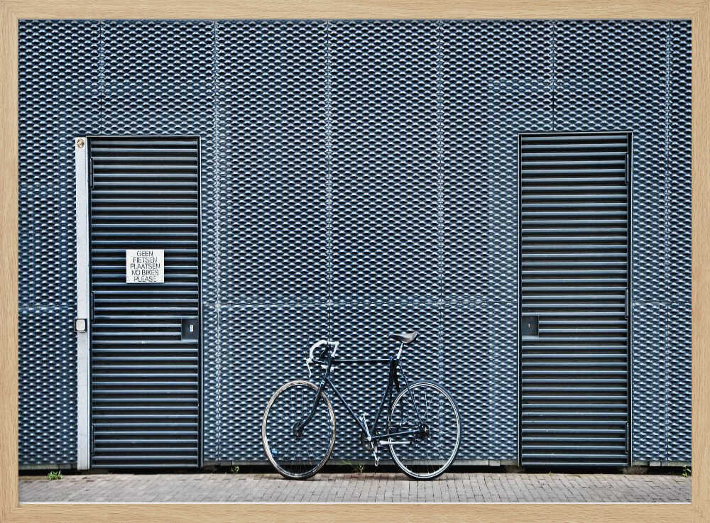 Urban Bicycle Grid Wall Art Print UK — Abstract Dark Wall Art — Office — Wall It All Prints