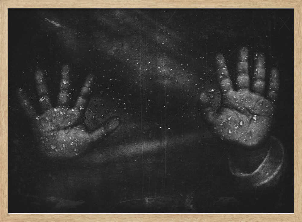 Isolated Wet Hands Art Print UK — Dark Moody Dark Wall Art — Bathroom — Wall It All Prints