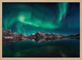 Emerald Aurora Mountain Reflection