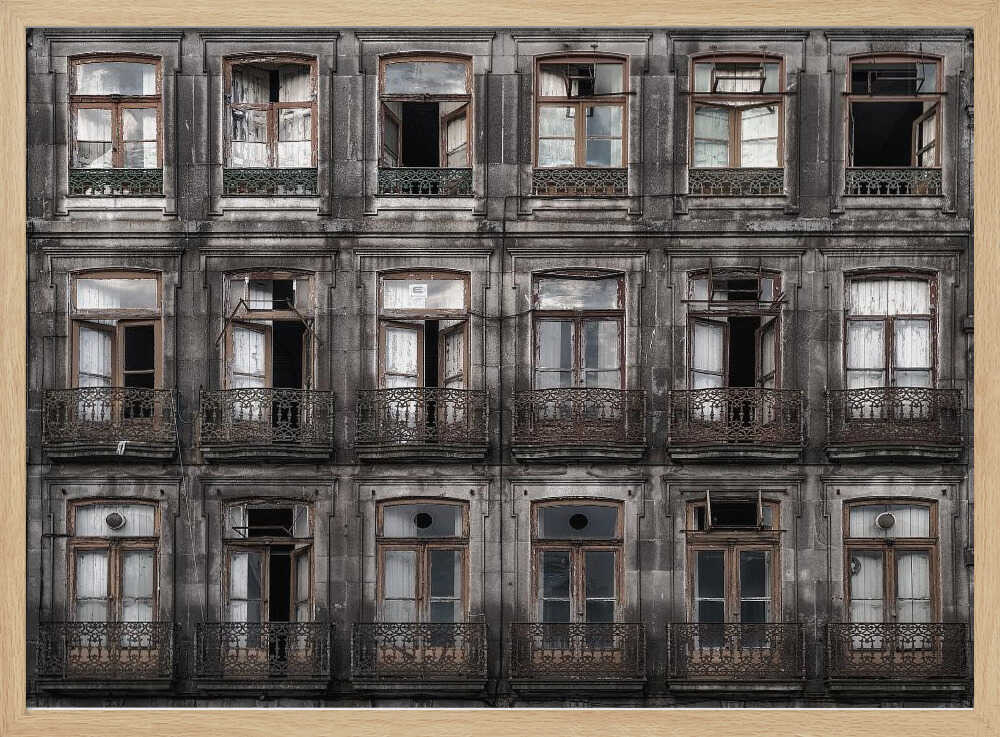 Old City Windows Art Print UK — Vintage Vibrant Wall Art — Living Room — Wall It All Prints