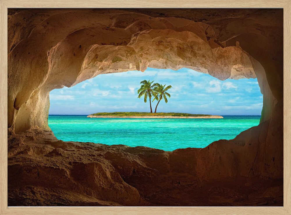 Paradise Island Cave View Art Print UK — Landscape Calm Wall Art — Living Room — Wall It All Prints