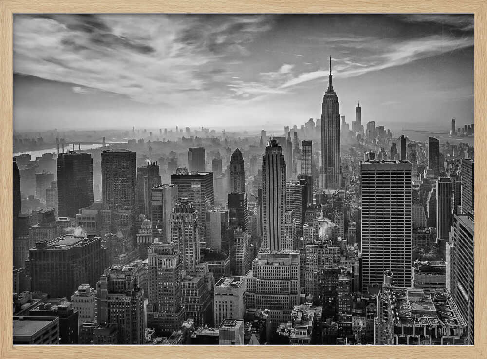 Empire State Cityscape Art Print UK — Dark Moody Dark Wall Art — Living Room — Wall It All Prints
