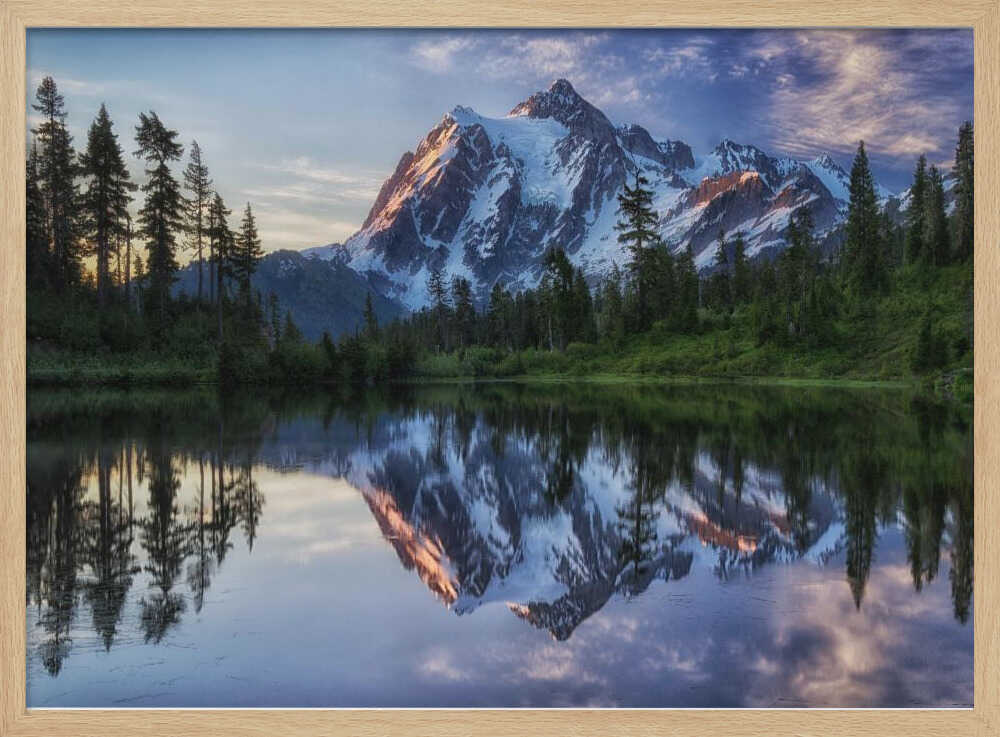 Majestic Mountain Reflection Art Print UK — Landscape Calm Wall Art — Bedroom — Wall It All Prints