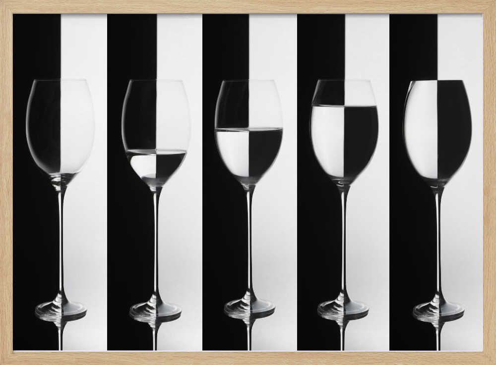 Half Full Half Empty Art Print UK — Abstract Dark Wall Art — Kitchen — Wall It All Prints