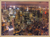 New York Night Skyline Art Print UK — Dark Moody Vibrant Wall Art — Living Room — Wall It All Prints