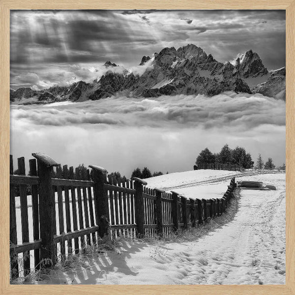 Winter Mountain Path Art Print UK — Botanical Vibrant Wall Art — Living Room — Wall It All Prints