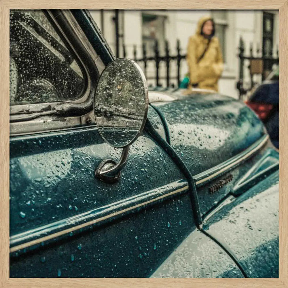 Rainy Day Classic Car Art Print UK — Dark Moody Vibrant Wall Art — Living Room — Wall It All Prints