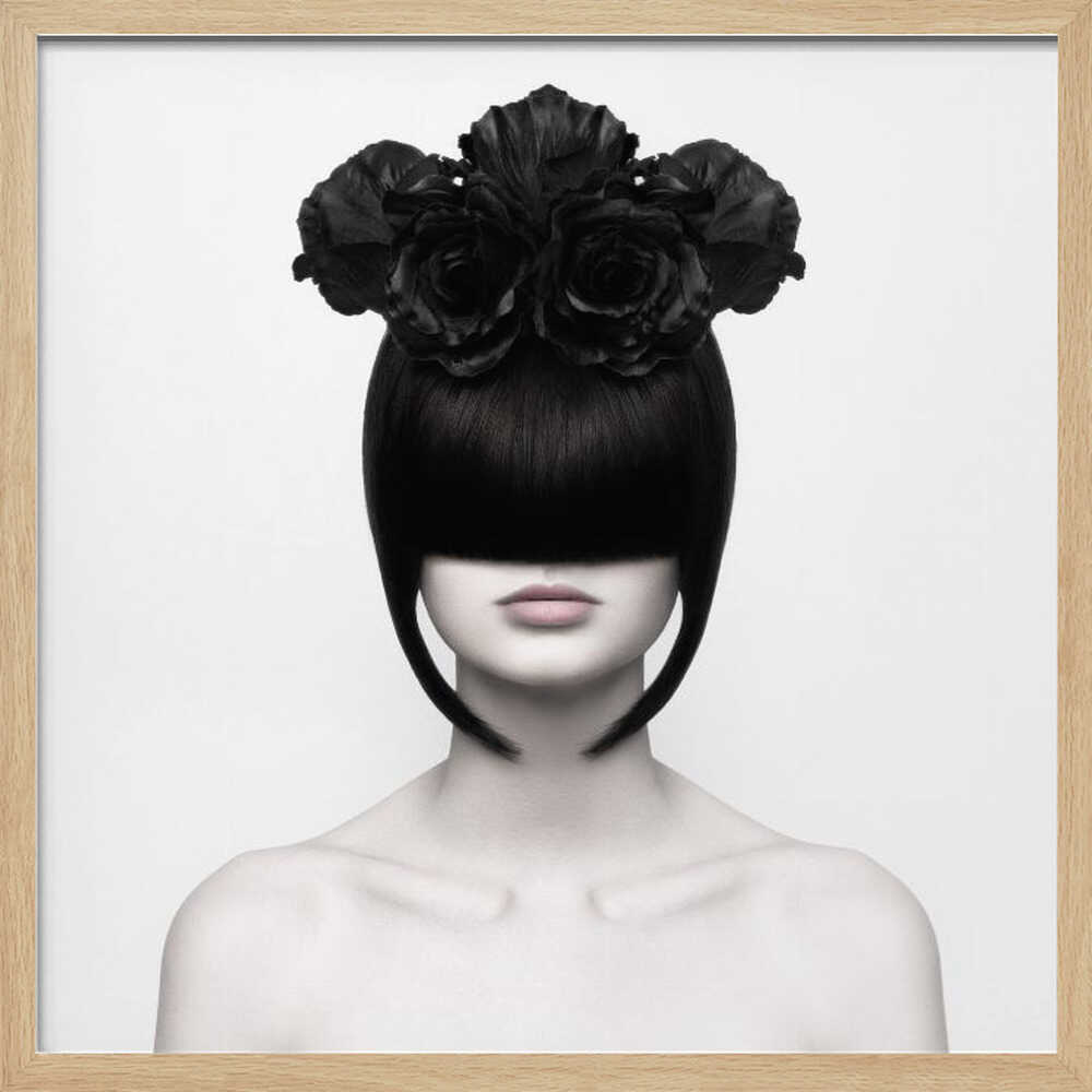Black Flowers Elegance Art Print UK — Botanical Dark Wall Art — Office — Wall It All Prints
