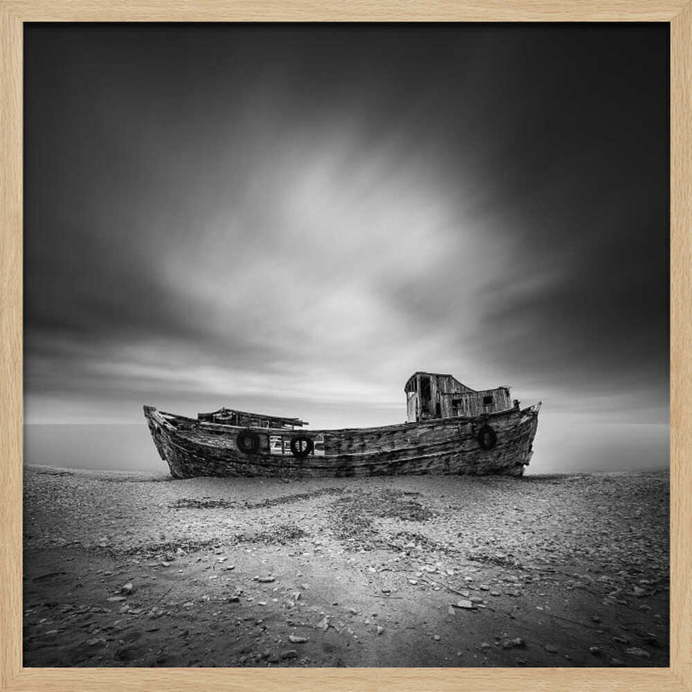 Moody Abandoned Boat Art Print UK — Dark Moody Calm Wall Art — Bedroom — Wall It All Prints