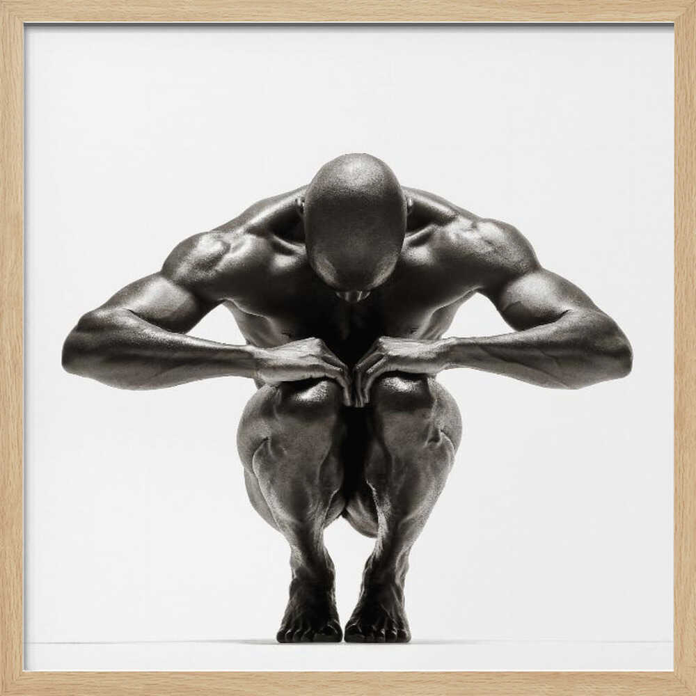 Focused Muscular Man Art Print UK — Dark Moody Vibrant Wall Art — Living Room — Wall It All Prints