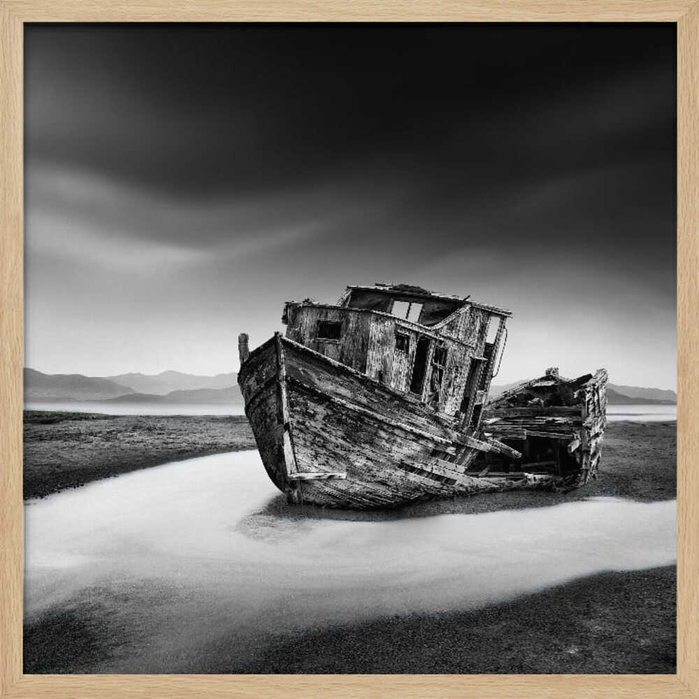Desolate Shipwreck Art Print UK — Dark Moody Calm Wall Art — Bedroom — Wall It All Prints