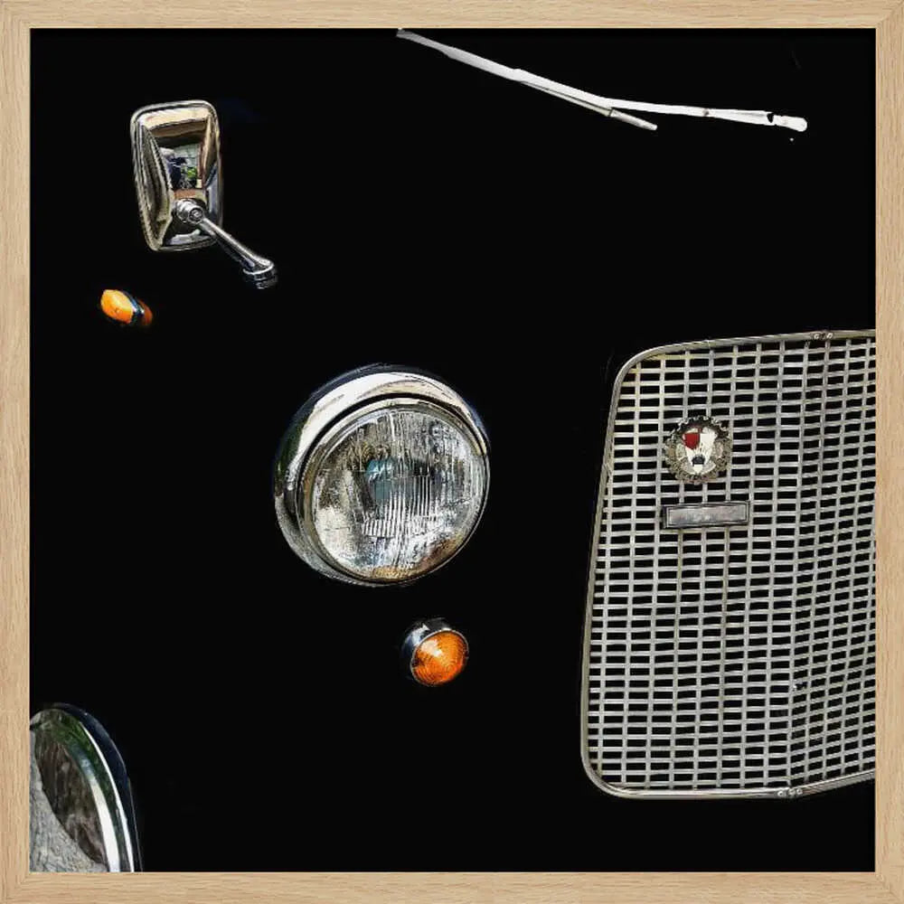 Classic Car Details Art Print UK — Vintage Vibrant Wall Art — Living Room — Wall It All Prints