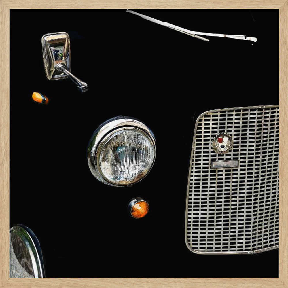 Classic Car Details Art Print UK — Vintage Vibrant Wall Art — Living Room — Wall It All Prints