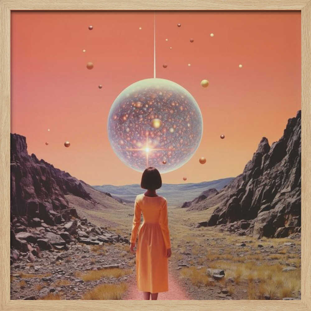 Desert Sphere Vision Art Print UK — Portrait Vibrant Wall Art — Bathroom — Wall It All Prints