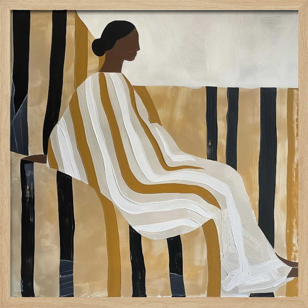 Elegant Striped Woman Art Print UK — Abstract Minimal Wall Art — Office — Wall It All Prints