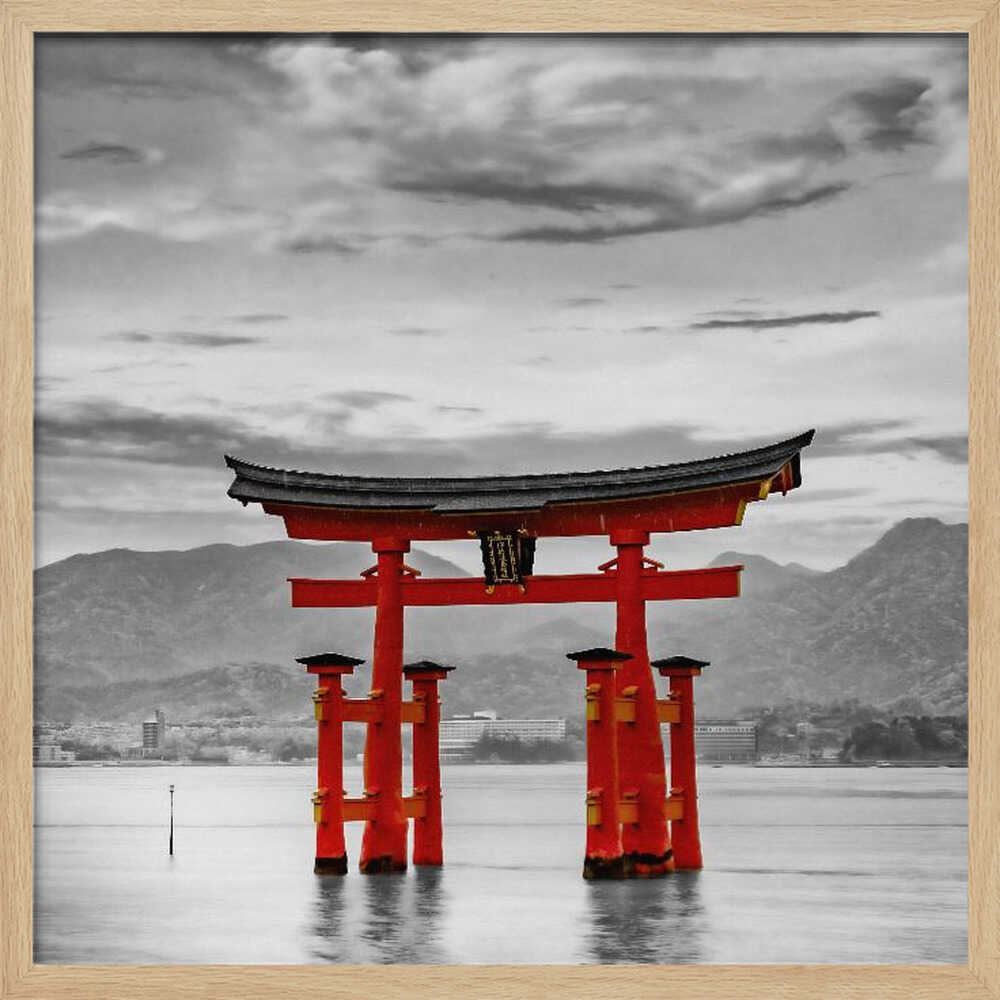 Floating Red Torii Gate Art Print UK — Japanese Vibrant Wall Art — Living Room — Wall It All Prints
