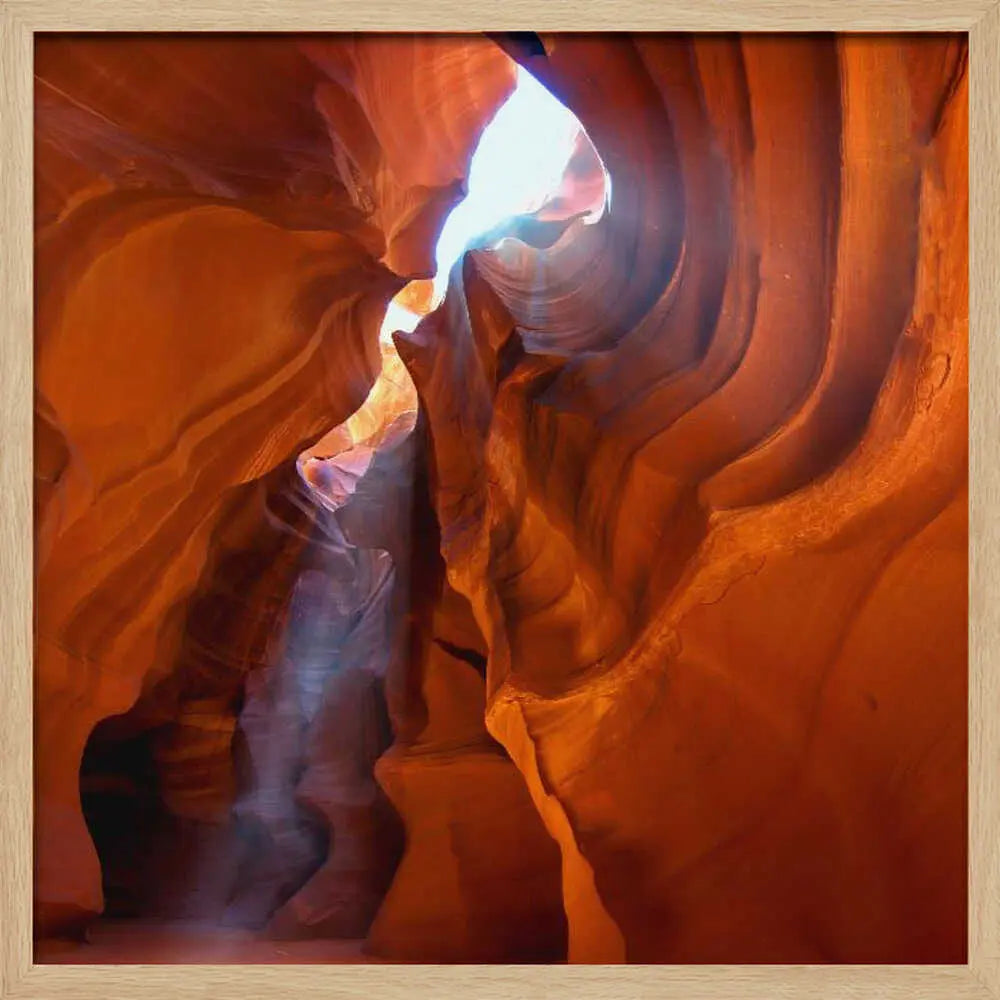 Sunlit Slot Canyon Art Print UK — Dark Moody Warm Wall Art — Living Room — Wall It All Prints