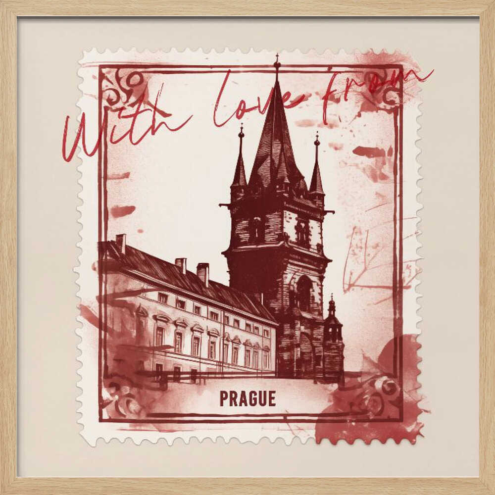 Prague Historic Tower Stamp