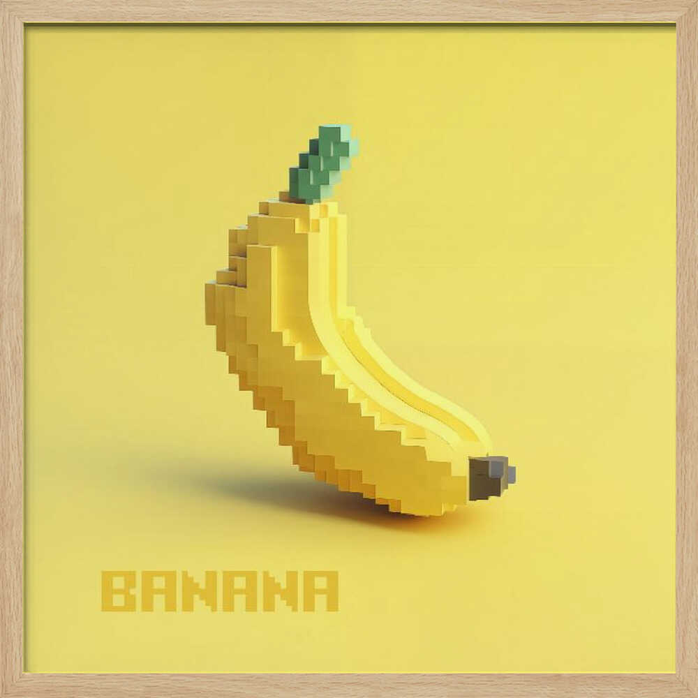 Pixelated Yellow Banana Art Print UK — Abstract Vibrant Wall Art — Kitchen — Wall It All Prints