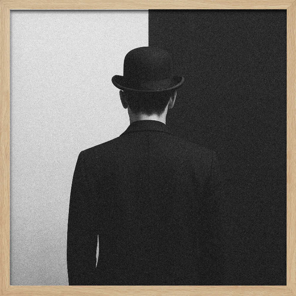 Bowler Hat Gentleman Art Print UK — Dark Moody Dark Wall Art — Office — Wall It All Prints