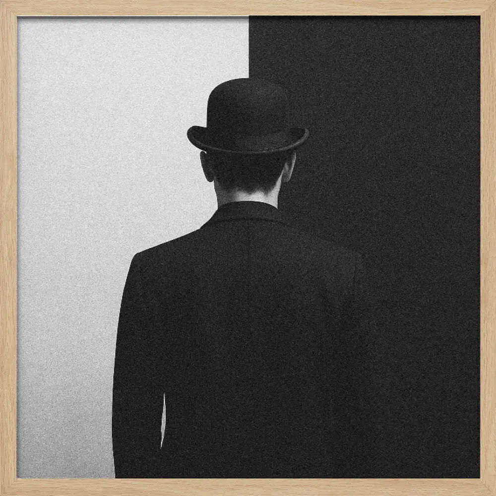 Bowler Hat Gentleman Art Print UK — Dark Moody Dark Wall Art — Office — Wall It All Prints
