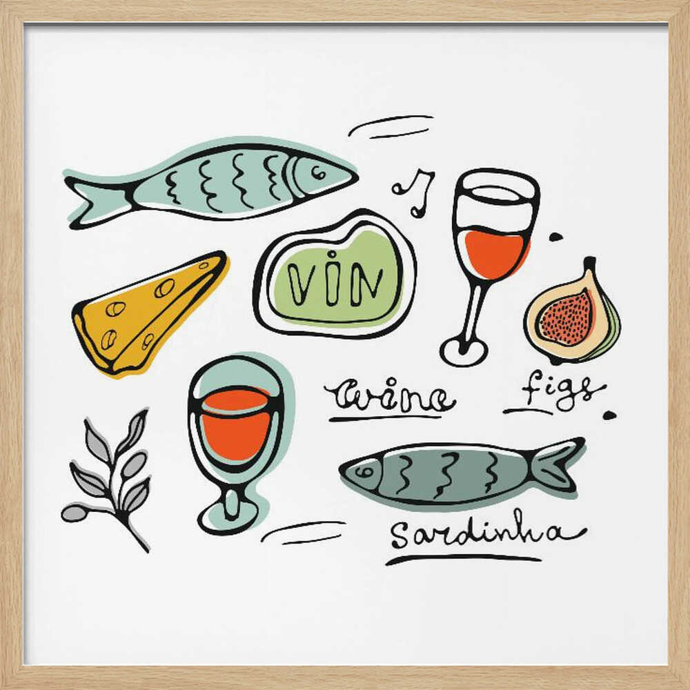 Rustic Food Delights Art Print UK — Food Fresh Wall Art — Kitchen — Wall It All Prints
