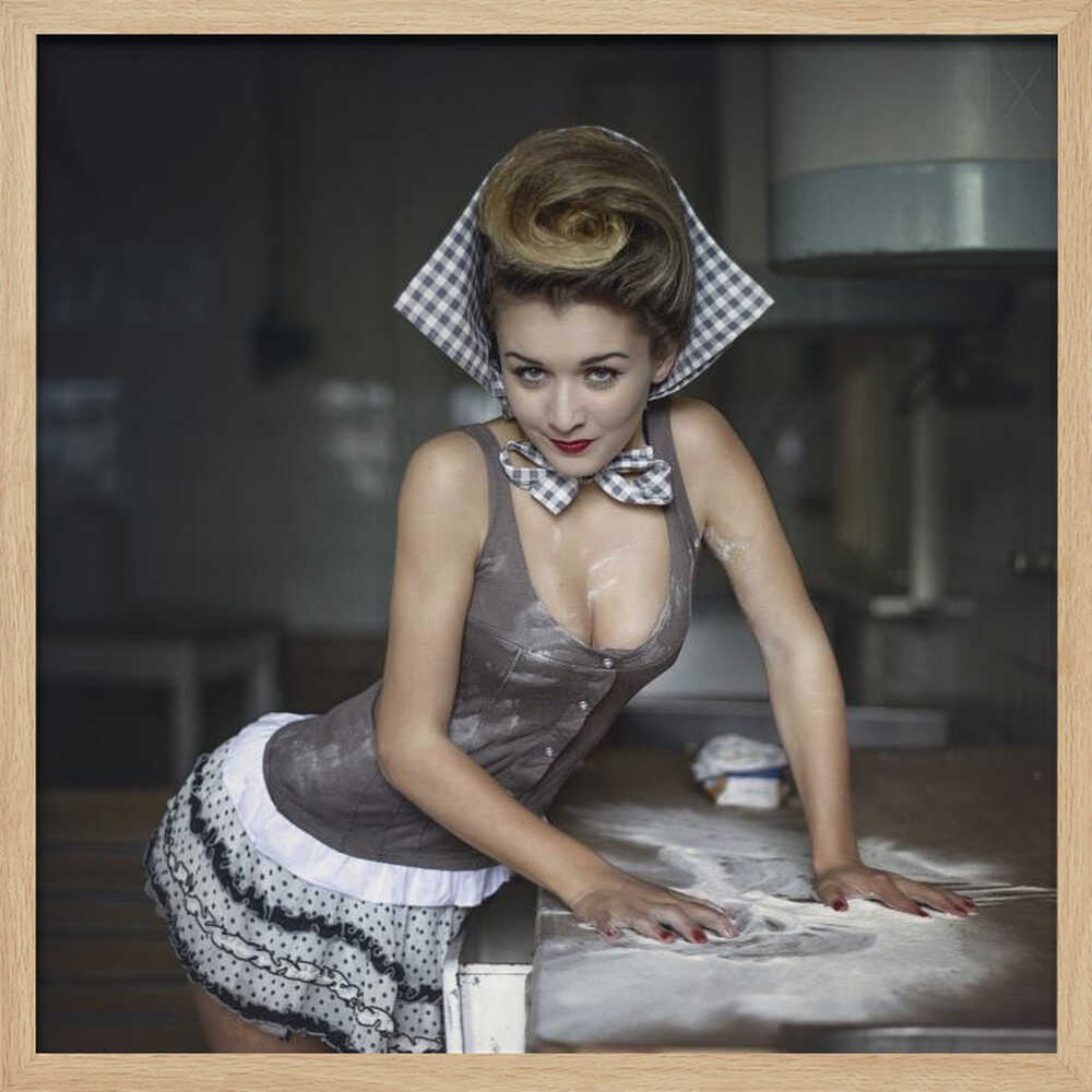 Charming Retro Baker Art Print UK — Portrait Vibrant Wall Art — Kitchen — Wall It All Prints