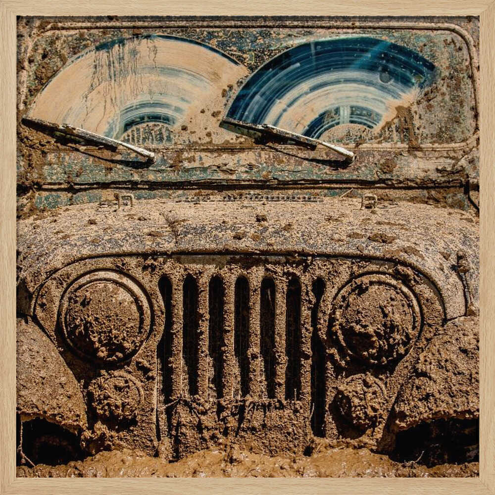 Muddy Jeep Adventure Art Print UK — Vintage Vibrant Wall Art — Living Room — Wall It All Prints