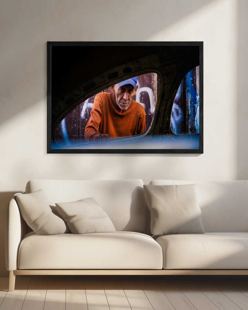 Old Man's Gaze Art Print UK — Dark Moody Dark Wall Art — Living Room — Wall It All Prints