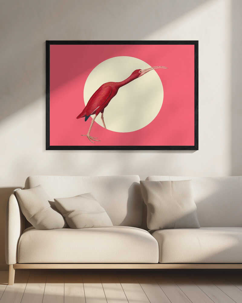Vibrant Scarlet Ibis Art Print UK — Abstract Vibrant Wall Art — Office — Wall It All Prints