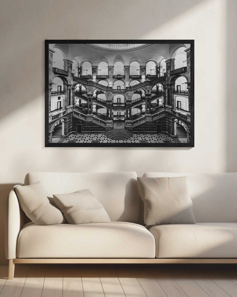 Grand Marble Staircase Art Print UK — Vintage Elegant Wall Art — Living Room — Wall It All Prints