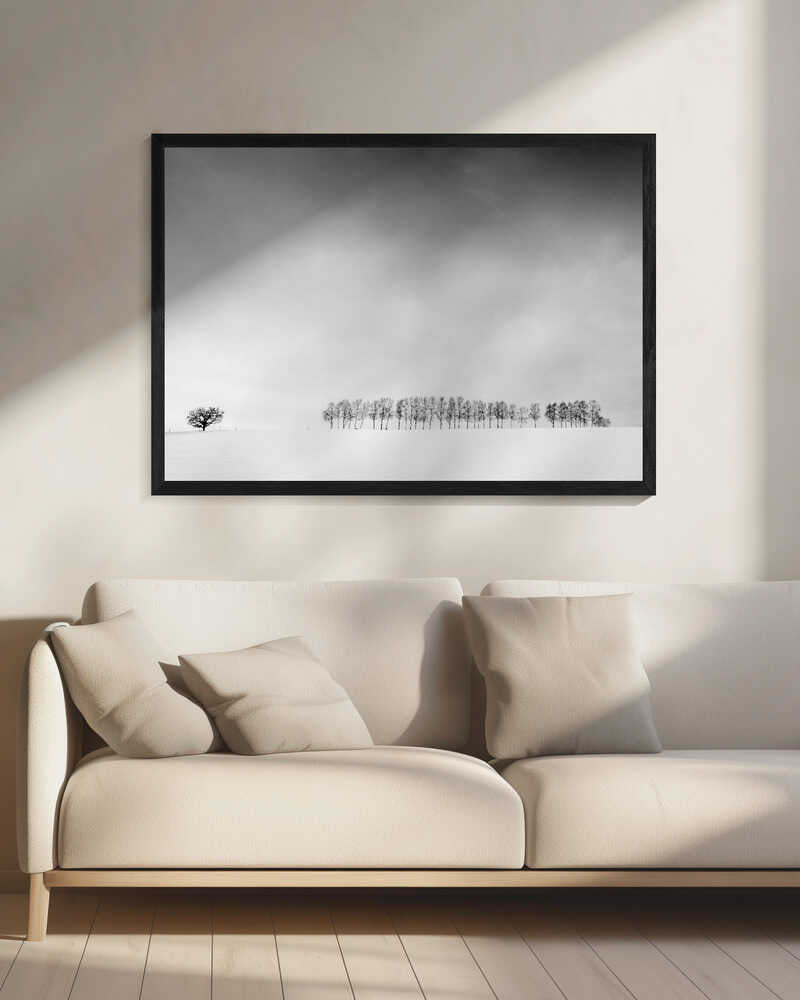 Winter Field Solitude Art Print UK — Japanese Calm Wall Art — Bedroom — Wall It All Prints