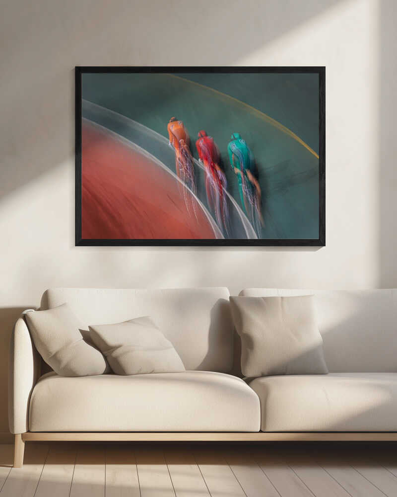Dynamic Velodrome Race Art Print UK — Abstract Vibrant Wall Art — Living Room — Wall It All Prints