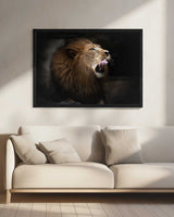 Majestic Lion Profile Art Print UK — Dark Moody Dark Wall Art — Living Room — Wall It All Prints
