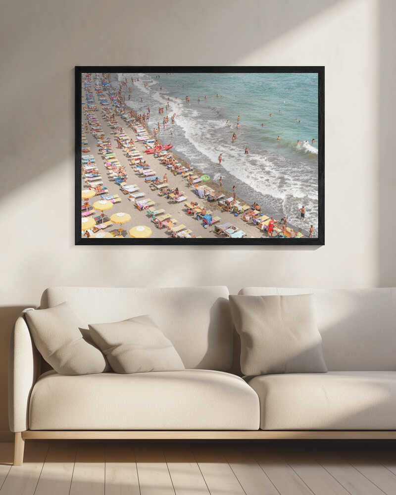 Crowded Summer Beach Art Print UK — Landscape Vibrant Wall Art — Living Room — Wall It All Prints