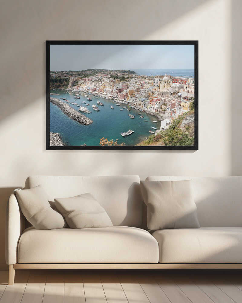 Colorful Procida Harbor Art Print UK — Celestial Vibrant Wall Art — Living Room — Wall It All Prints