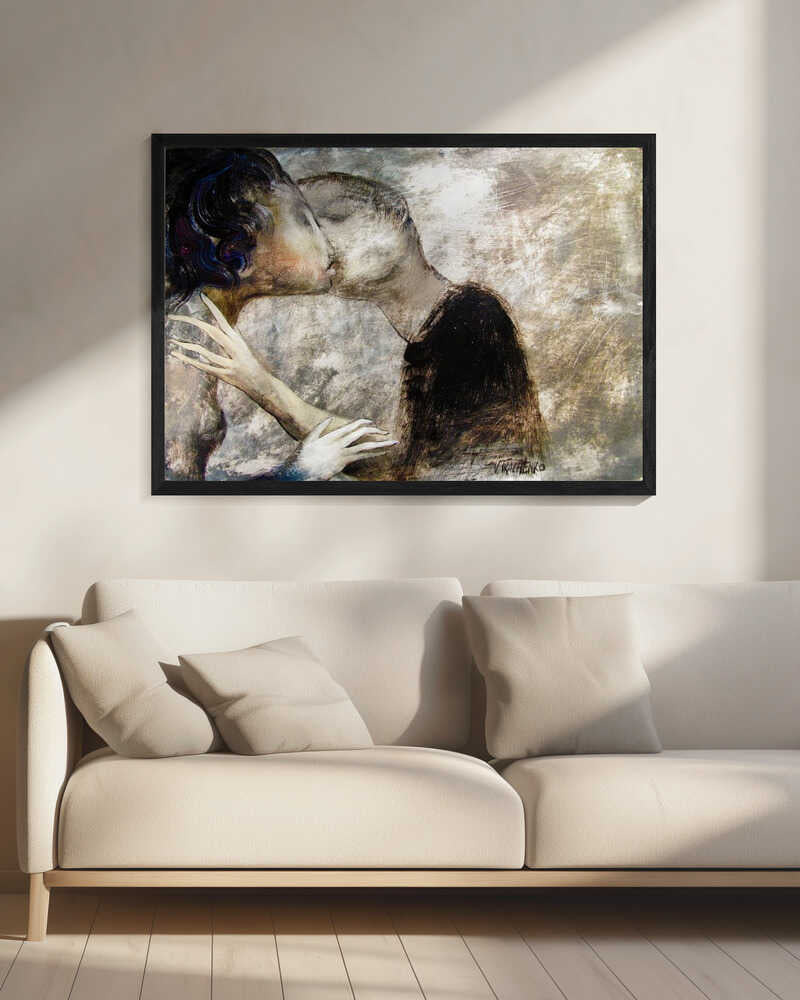 Passionate Embrace Art Print UK — Dark Moody Dark Wall Art — Living Room — Wall It All Prints