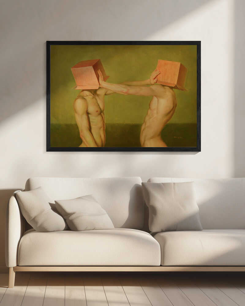 Box Head Conflict Art Print UK — Dark Moody Fresh Wall Art — Living Room — Wall It All Prints