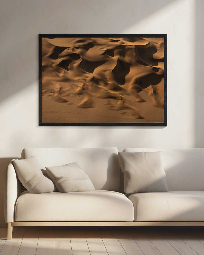 Golden Desert Dunes Art Print UK — Abstract Calm Wall Art — Living Room — Wall It All Prints