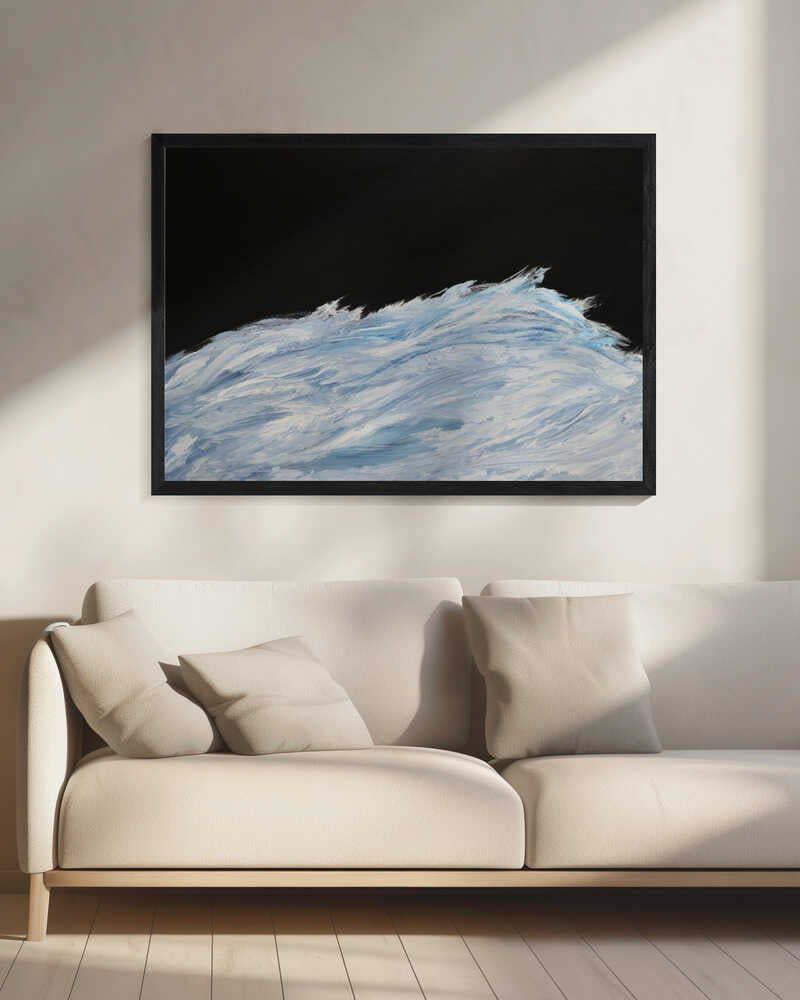 Crashing Dark Waves Art Print UK — Abstract Dark Wall Art — Living Room — Wall It All Prints