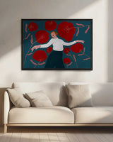 Dreaming Among Poppies Art Print UK — Botanical Vibrant Wall Art — Living Room — Wall It All Prints