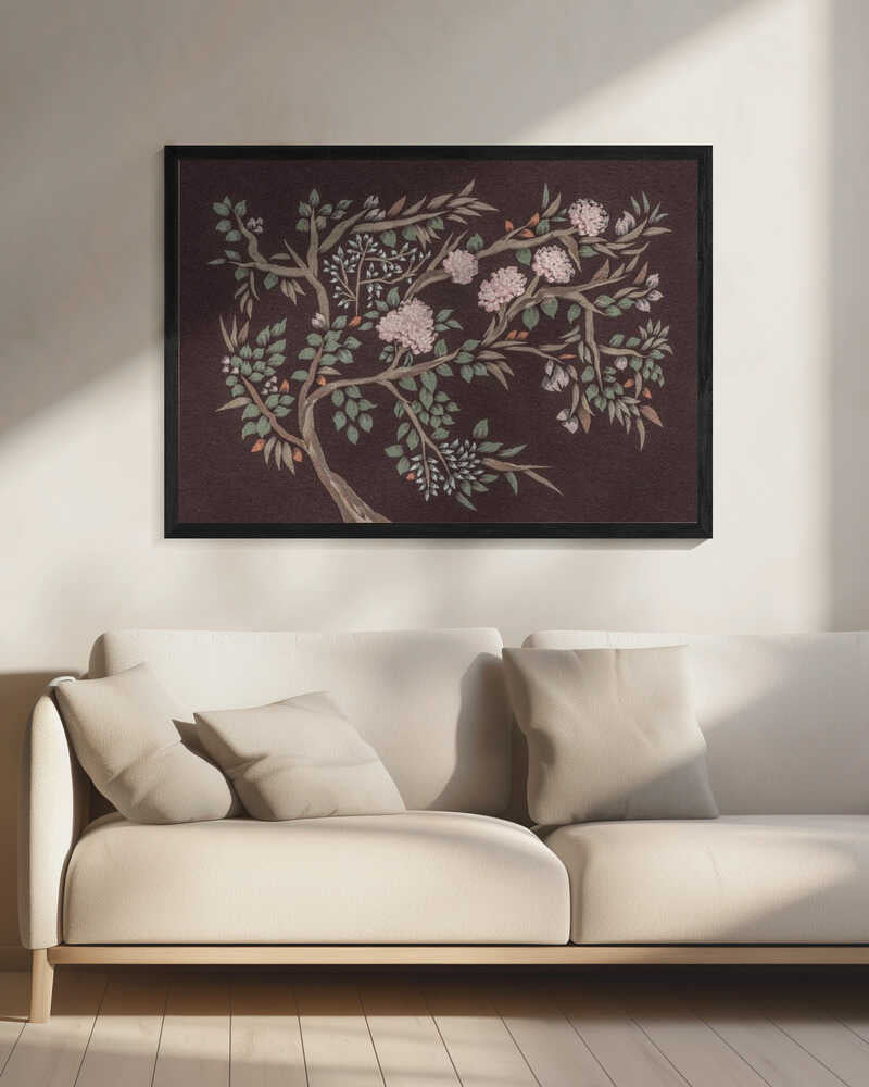 Pink Flowering Tree Art Print UK — Botanical Calm Wall Art — Living Room — Wall It All Prints
