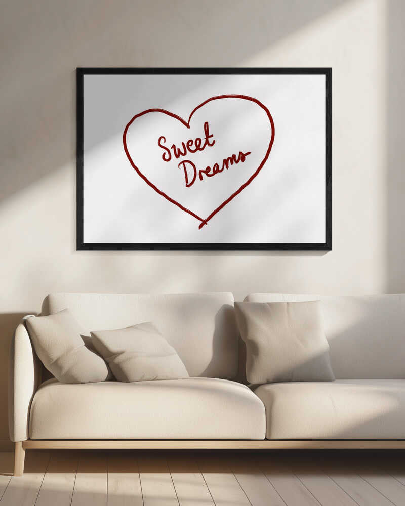 Sweet Dreams Heart Art Print UK — Abstract Minimal Wall Art — Office — Wall It All Prints